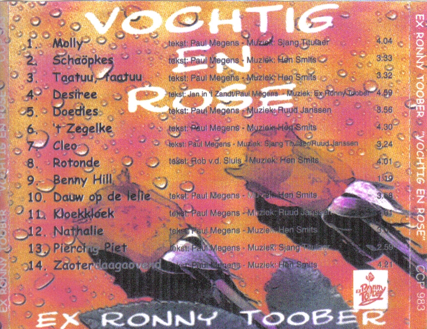 Ex Ronny Toober  Vochtig En Rose : Back